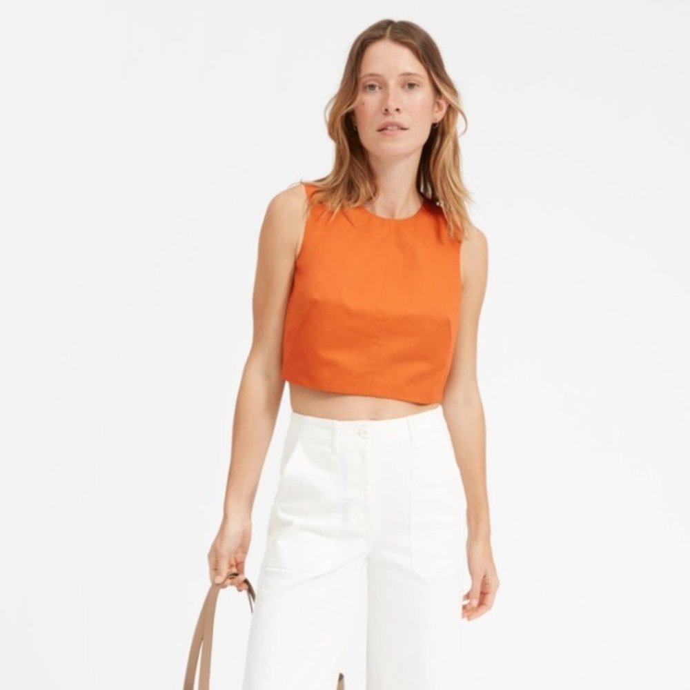 Everlane orange split-back crop top (4)